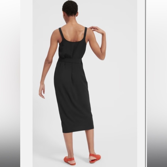 Everlane Japanese GoWeave Tank Wrap Dress Black 6 - Picture 2 of 12